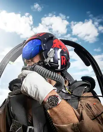 4. Shop all 354 x 456 Pilot wearing a Tudor watch in an aircraft cockpit - Washington Watches